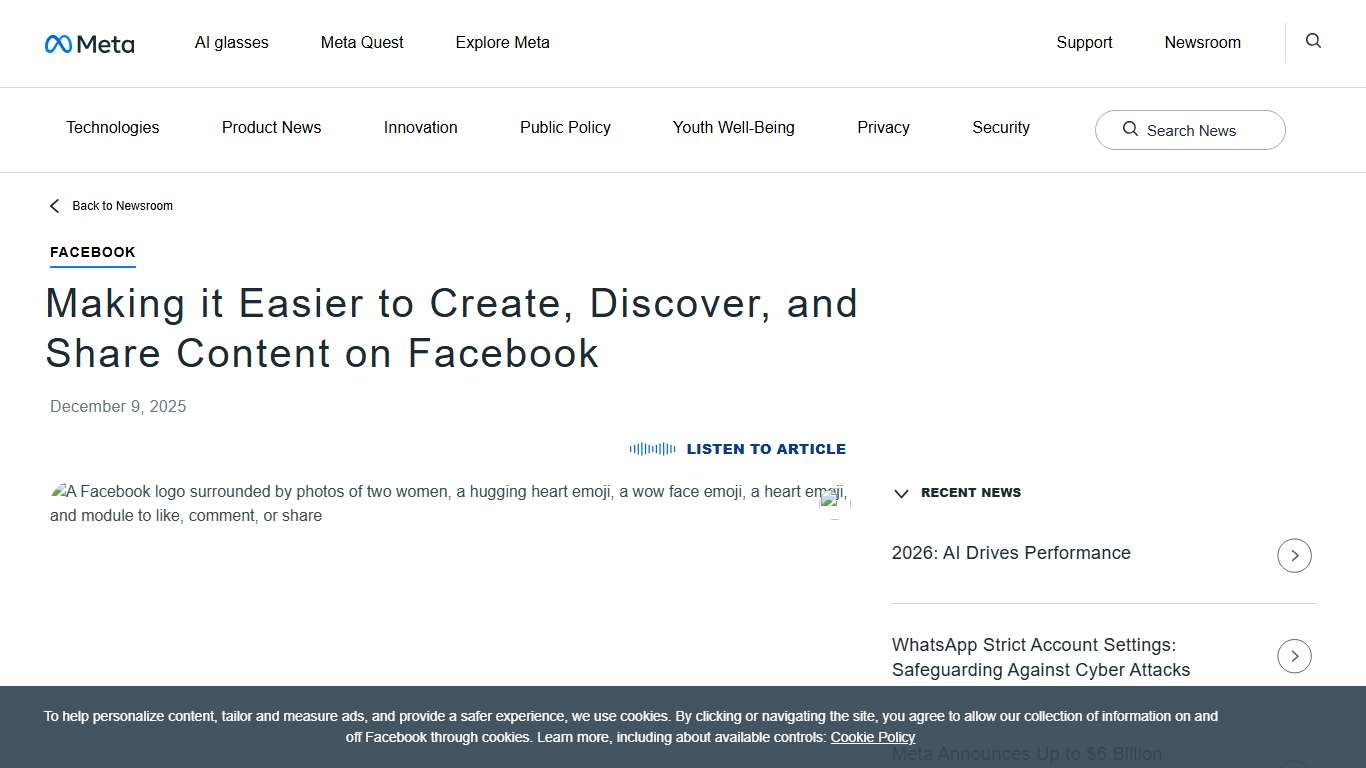 Making it Easier to Create, Discover, and Share Content on Facebook
